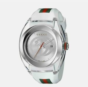 Gucci 42MM Men's White Stainless Steel Watch YA137102 (100% authentic)